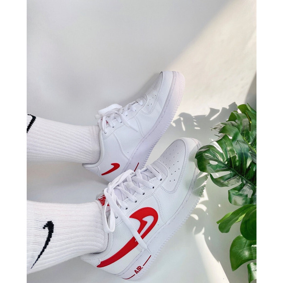 Nike Air Force 1 Low GS Cut Out White Red DR7970 100 - SIZE 5Y / 6.5 WOMENS